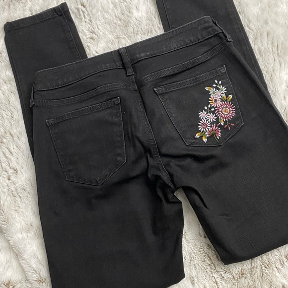 Sonoma Women Flower Embroidered Skinny Jeans | Embroidered Skinny Jeans | Denim - Picture 8 of 10